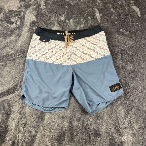 Howler Bros Board Shorts Heed The Call Floral Blue Men's 36 9.5" Inseam Swim - Picture 1 of 13